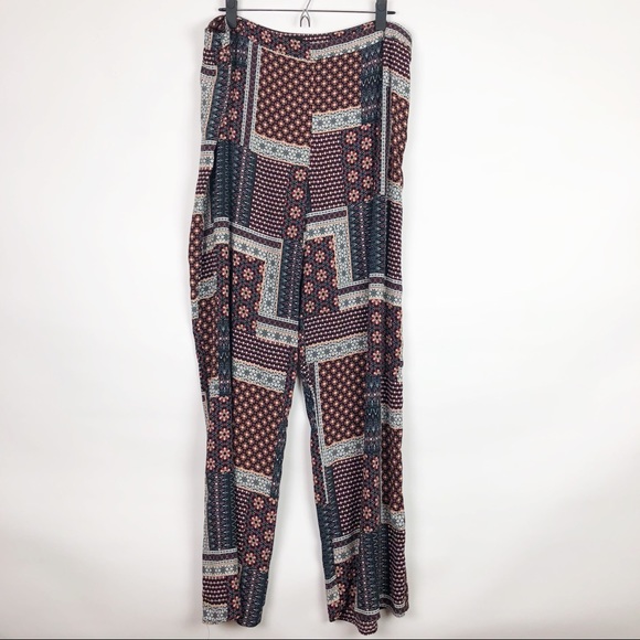 F&F Pants - F&F Printed Breezy Palazzo Gaucho Pants Wide Leg
